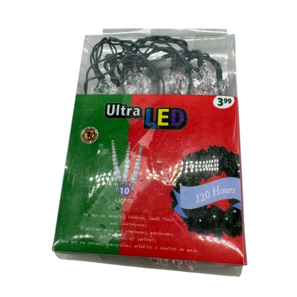 Ultra LED 10 ice cycles Light String Steady-On Twinkle Modes Wreaths Garlands - Picture 1 of 6
